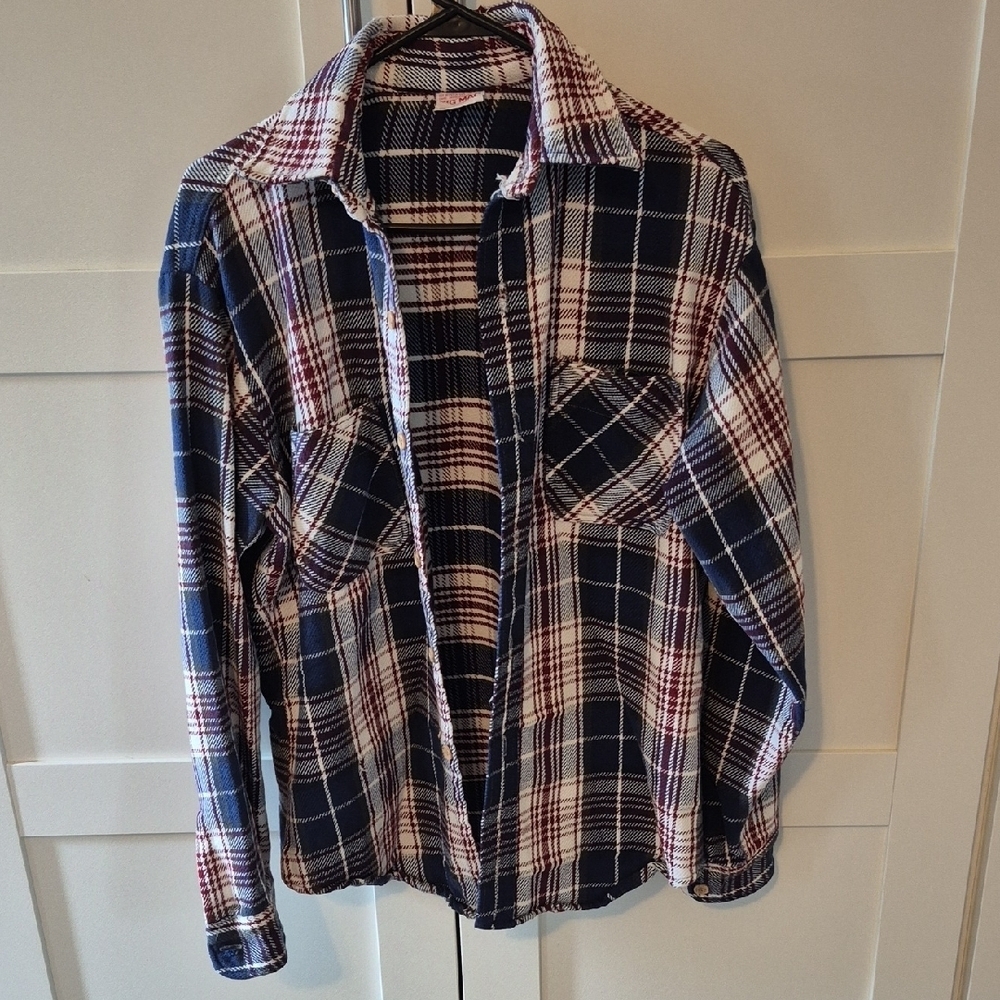 VTG 70's Big MAC JCPenney Plaid Two Pocket Flannel Button Up Size M